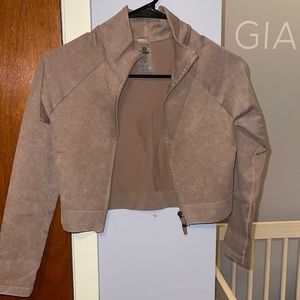 Mauve crop workout seamless jacket